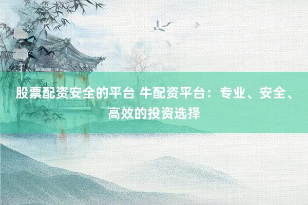 股票配资安全的平台 牛配资平台：专业、安全、高效的投资选择
