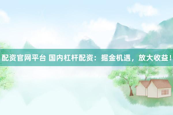 配资官网平台 国内杠杆配资：掘金机遇，放大收益！