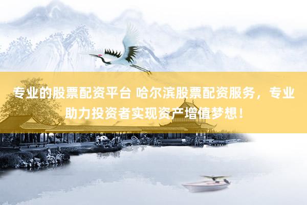 专业的股票配资平台 哈尔滨股票配资服务，专业助力投资者实现资产增值梦想！
