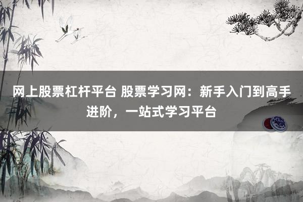 网上股票杠杆平台 股票学习网：新手入门到高手进阶，一站式学习平台