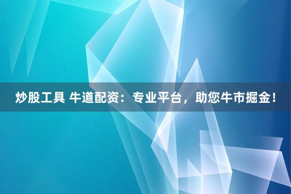 炒股工具 牛道配资：专业平台，助您牛市掘金！