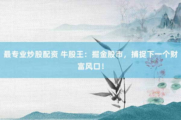 最专业炒股配资 牛股王：掘金股市，捕捉下一个财富风口！