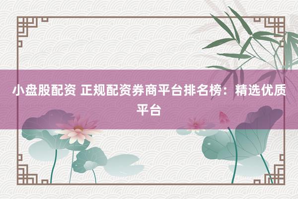 小盘股配资 正规配资券商平台排名榜：精选优质平台