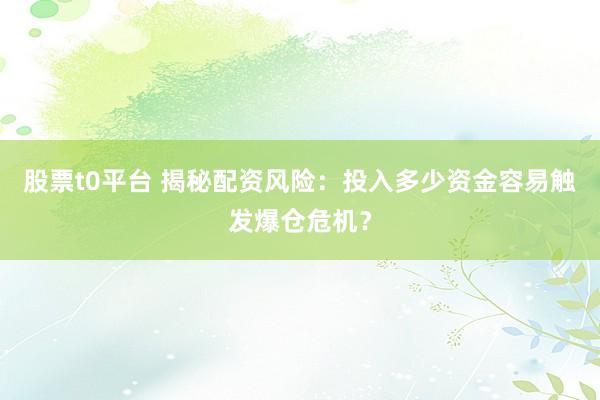 股票t0平台 揭秘配资风险：投入多少资金容易触发爆仓危机？