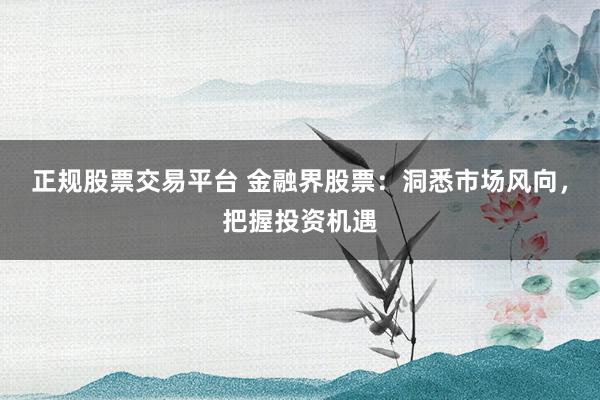 正规股票交易平台 金融界股票:洞悉市场风向,把握投资机遇