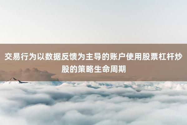 交易行为以数据反馈为主导的账户使用股票杠杆炒股的策略生命周期