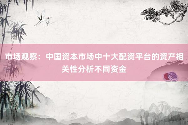 市场观察：中国资本市场中十大配资平台的资产相关性分析不同资金