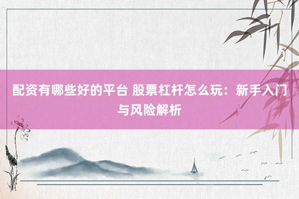 配资有哪些好的平台 股票杠杆怎么玩:新手入门与风险解析