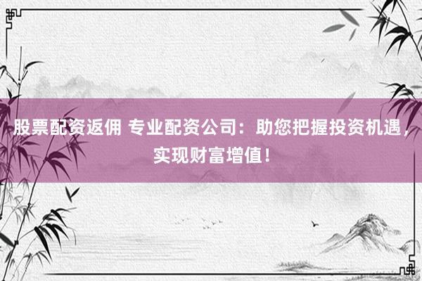 股票配资返佣 专业配资公司：助您把握投资机遇，实现财富增值！